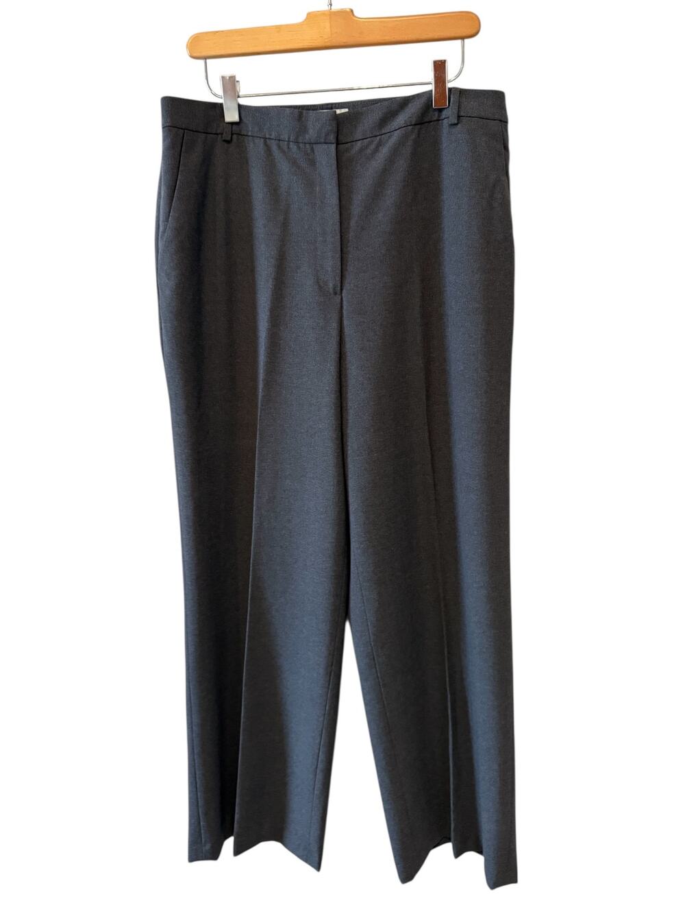 Brooks Brothers 346 Wide Leg Stretch Wool Trousers Gray 12